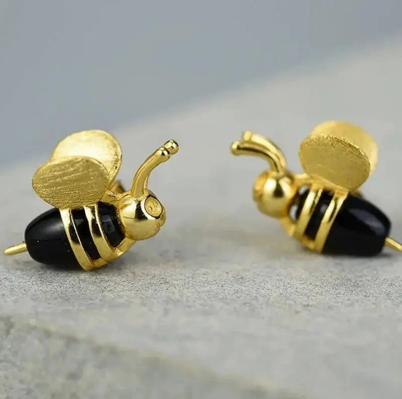 Buzzy Charms bee sterling silver earrings: Studs - Mystic Soul Jewelry