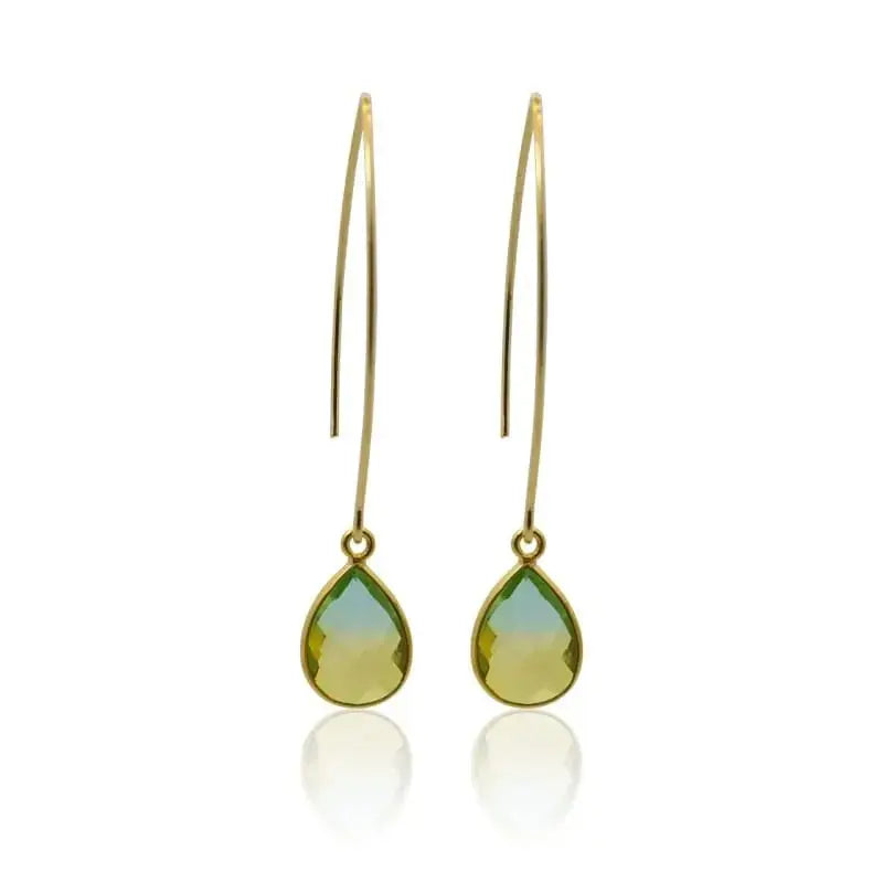 Tropical Aura Drop Earrings - Long Gold earrings