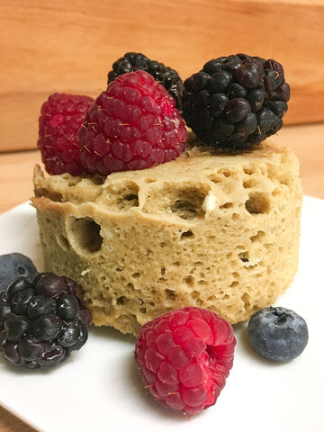 mug cake with berries