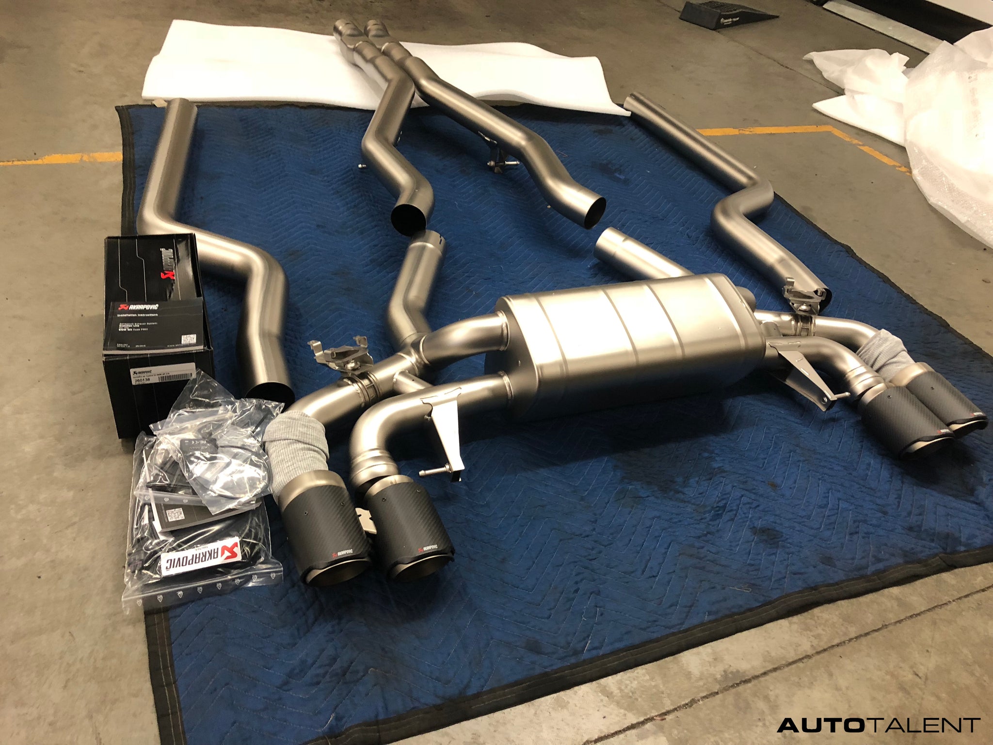 Akrapovic Evolution Exhaust Carbon Tips whole assembly