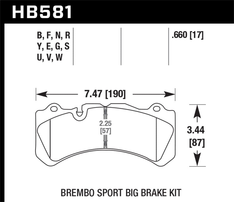 Hawk DTC-80 Brembo 17mm Race Brake Pads