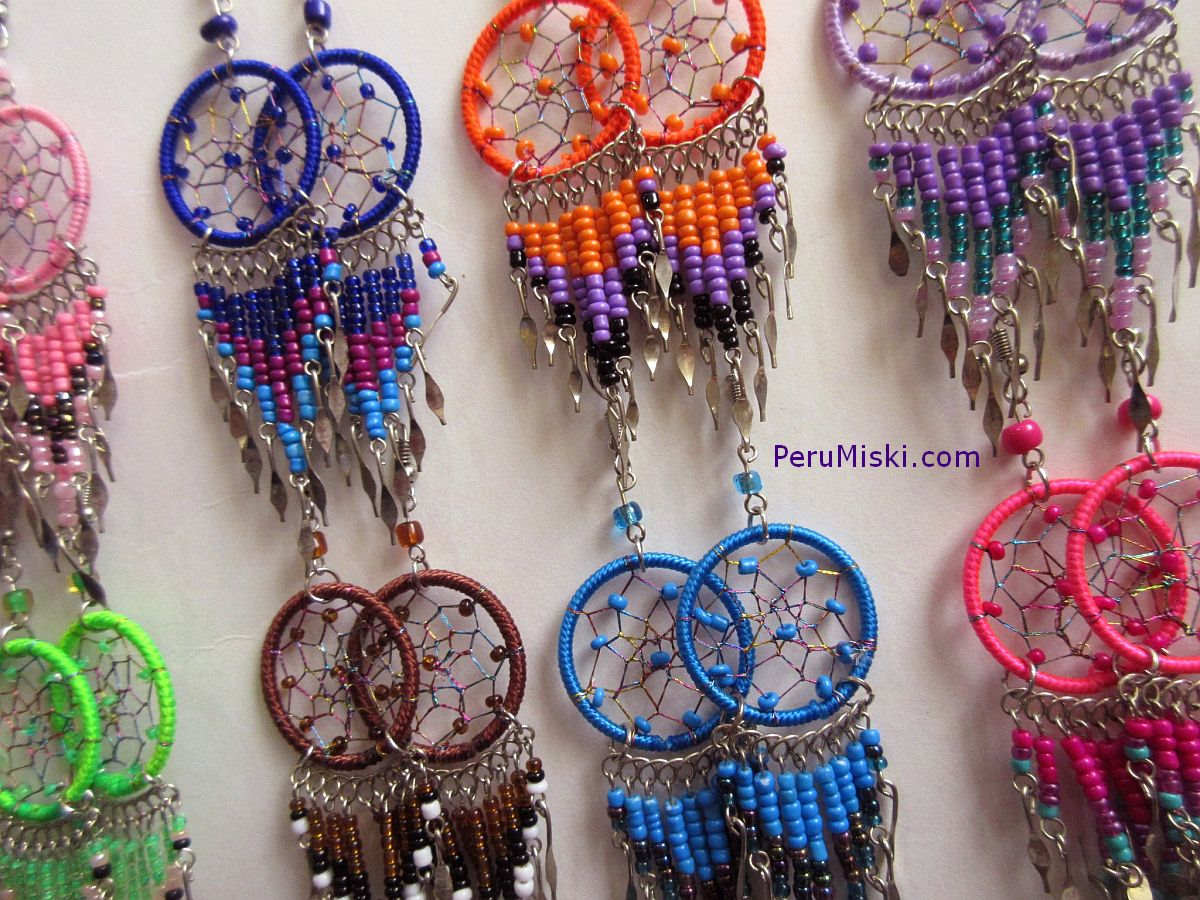 Colorful large Dreamcatcher Earrings