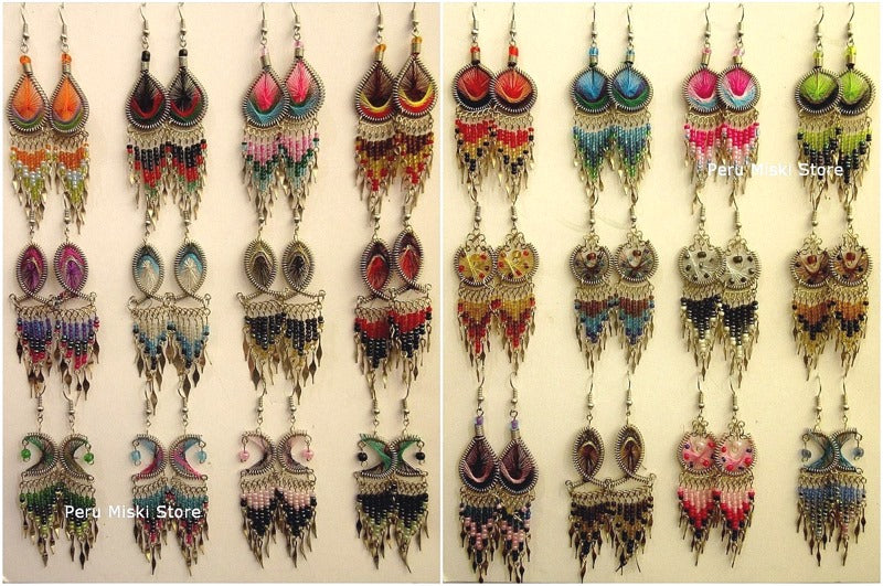 Mixed Thread Earrings with dangles
