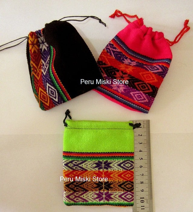 4Jewelry pouches from Peru, medium - Very colorful