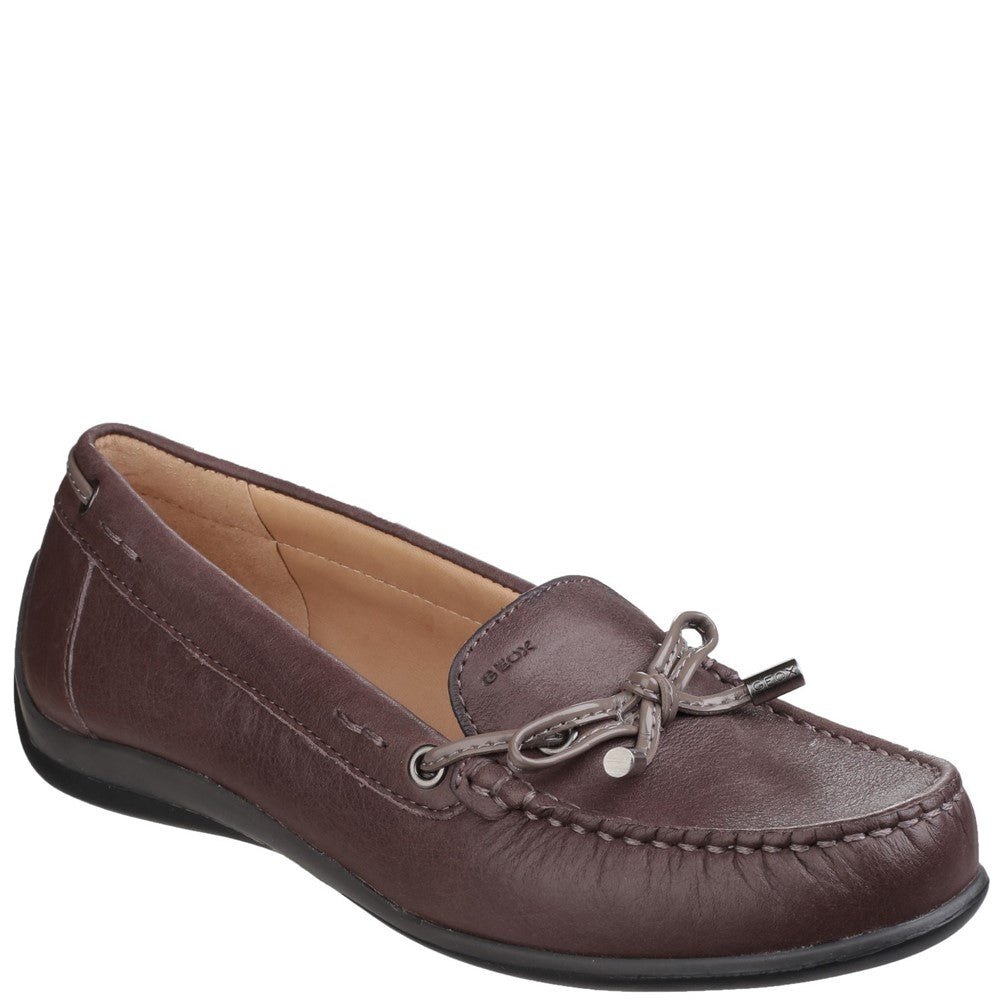 Womens Geox Yuki Slip On Moccasin Shoe Dark Brown | Brantano