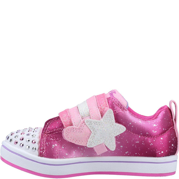 Girls Skechers Sparkle Rayz Rainbow Smiles Shoe Pink | Brantano