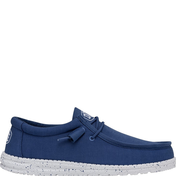 Unisex HEYDUDE Wally Slub Canvas Shoe Blue | Brantano