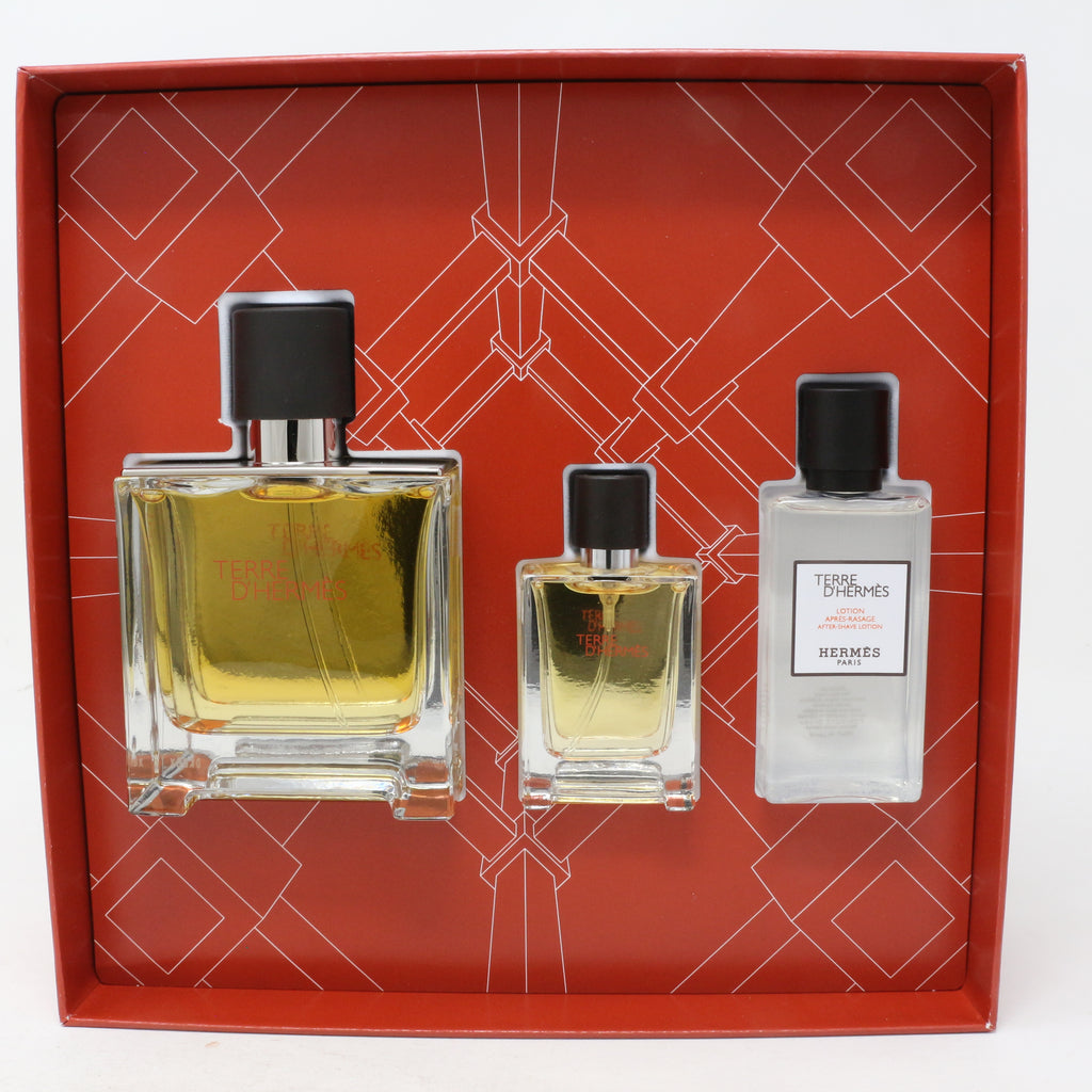 Hermes Terre D'hermes Pure Parfum 3 Pcs Gift Set / New With Box