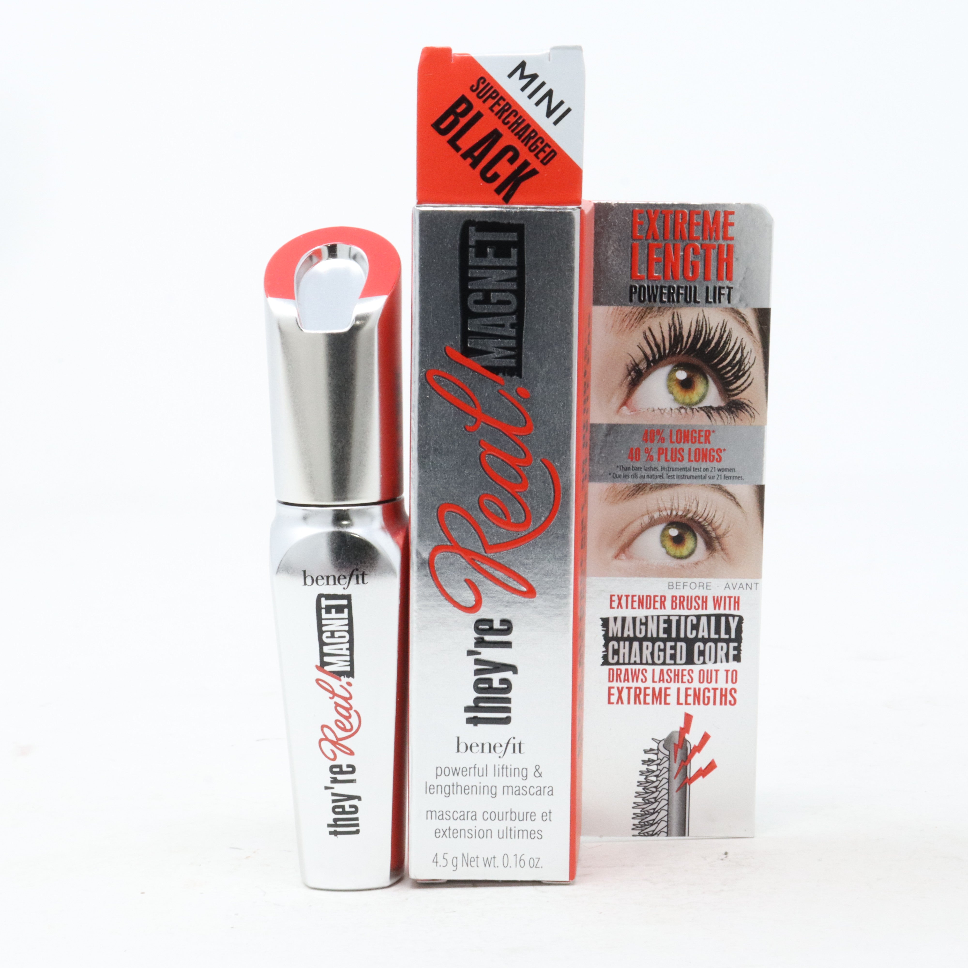 Benefit Cosmetics Mini They're Real! Magnet Extreme Lengthening Mascara Supercharged Black