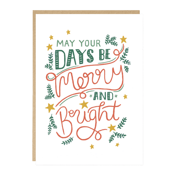 May your days be Merry and Bright: Merry Christmas & Happy New Year,  Beautiful Notebook gift 6x9 (120 pages)