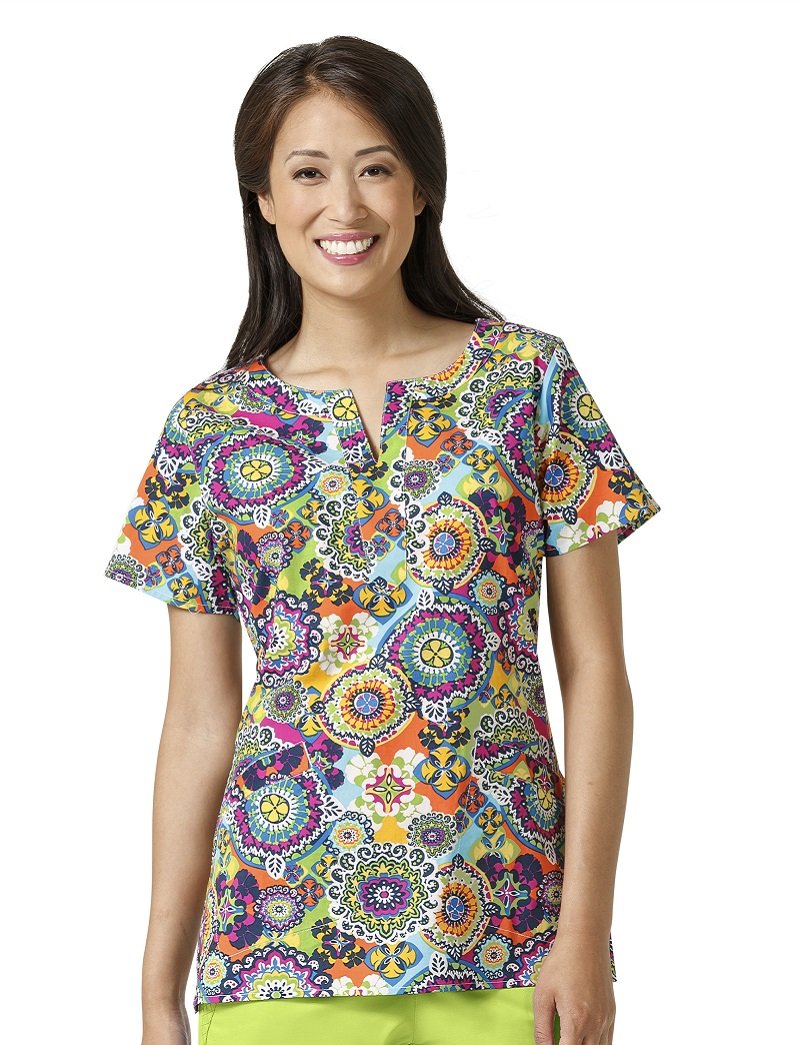 Vera Bradley Signature Rio Medallion Linda Print Scrub Top - Lydiasuniforms