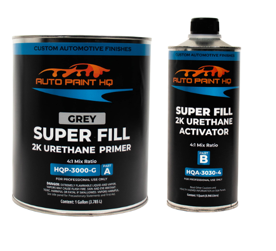 Super Fill 2K Urethane High Build Primer Surfacer Gallon Gray, White, Black, or Buff - Auto Paint HQ product image