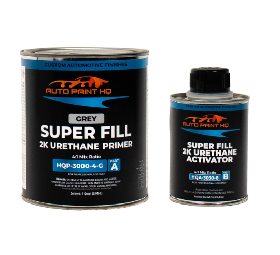 Super Fill 2K Urethane High Build Primer Surfacer Quart Gray, White, Black, or Buff - Auto Paint HQ product image