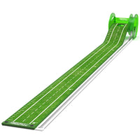 The Roll-A-Matt Putting Mat, shown as one would install it while playing.