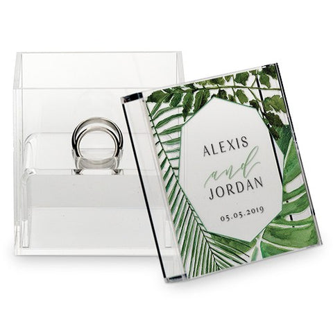Acrylic Wedding Ring Box - Tropical Safari