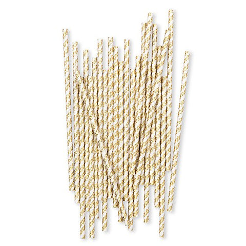 Golden XOXO Paper Straws