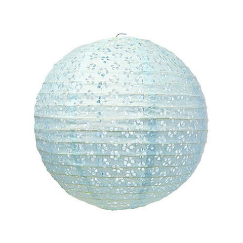 Small Lace Paper Lantern - Light Blue