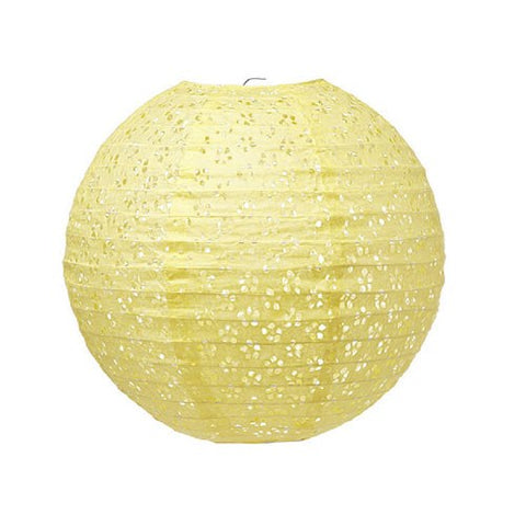 Small Lace Paper Lantern - Yellow