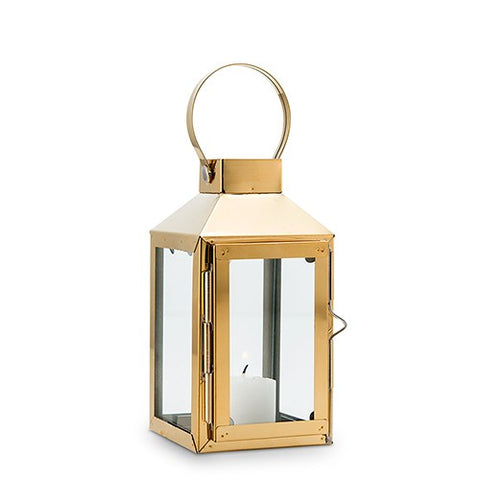 Glass Candle Lantern - Gold