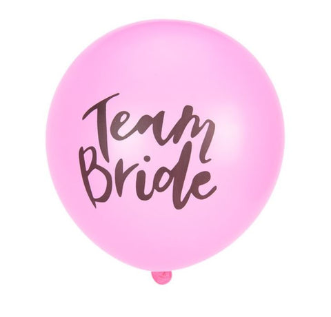 10 Team Bride Balloons Set - Pink