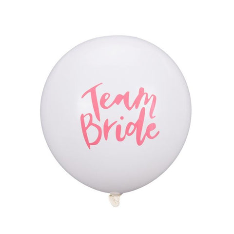 10 Team Bride Balloons Set - White