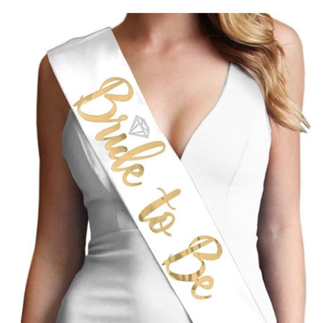 Bride to Be Sash - White