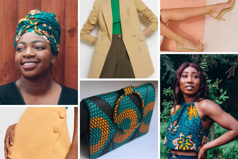Women's sophisticated minimalist spring African patterned office wear look