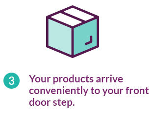 Your products arrive conveniently to your front door step.