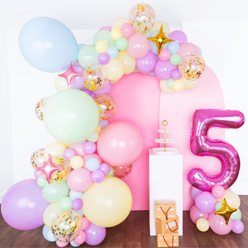 16 Foot Rainbow Pastel Balloon Garland and Arch Kit — Shimmer