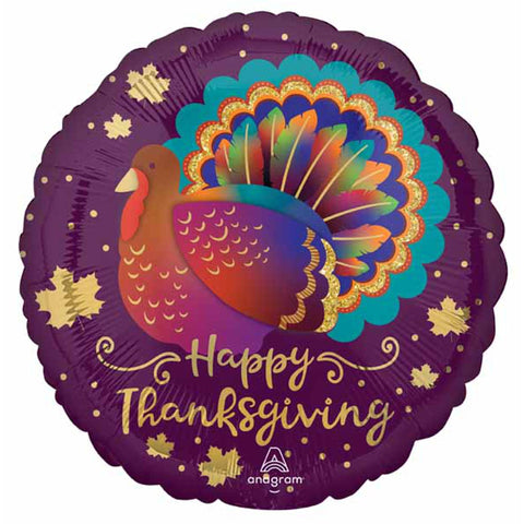 17'' Thanksgiving Glitter Turkey Balloon