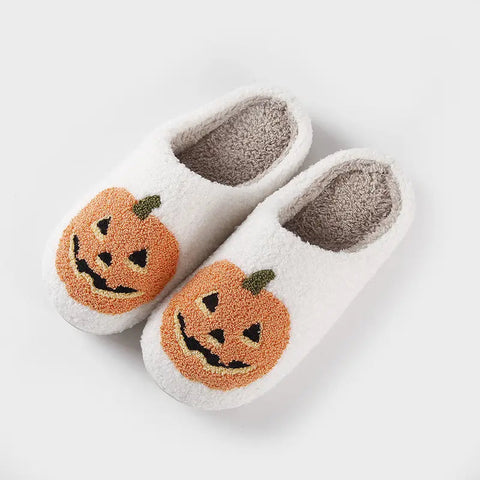 Cozy Halloween and Fall Pumpkin Slippers