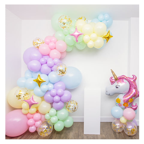 pastel unicorn balloon garland kit