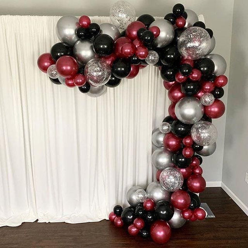16-Foot DIY Black and Gold Balloon Garland and Arch Kit with Gold