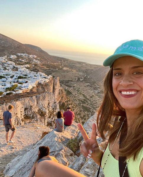 Kristina Headrick, Yia Mas, Greek Wellness, on the Greek island of Folegandros