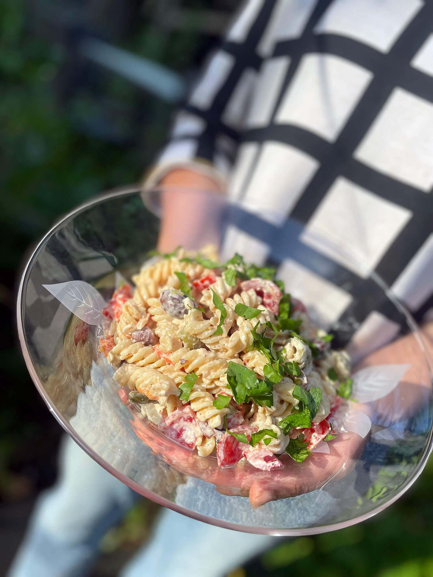 Greek Pasta salad, laiik makes Greek food, Feta cheese