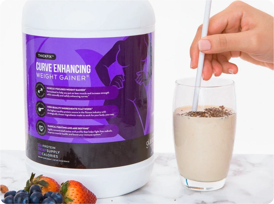 Gluteboost - ThickFix Combo Kit - Natural Curve Enhancement Whey Protein  Shake and Cream - Increase Curves and Muscle