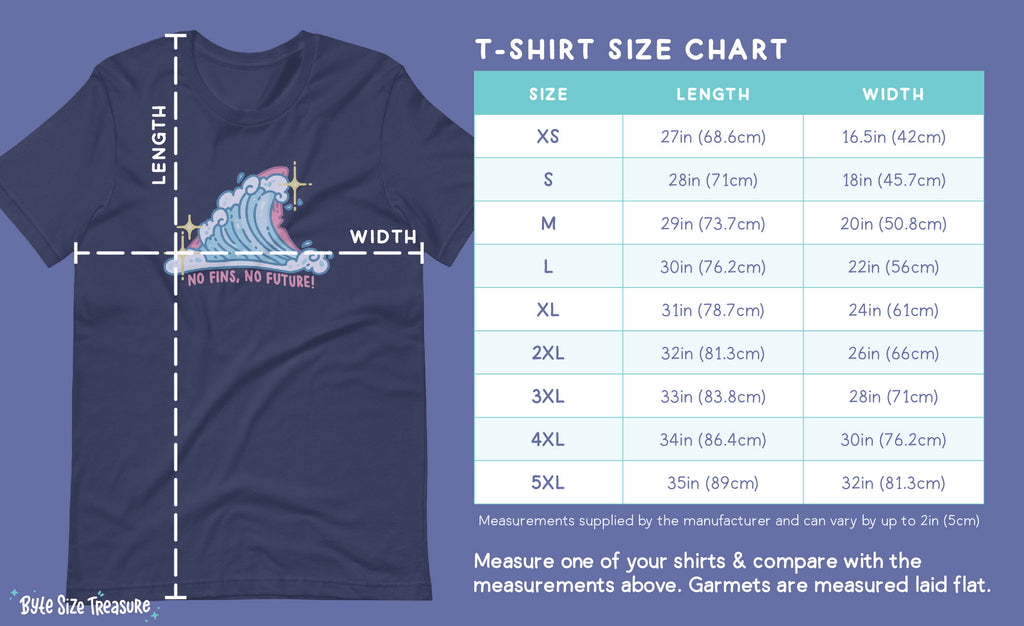 Size Guide for Unisex TShirts