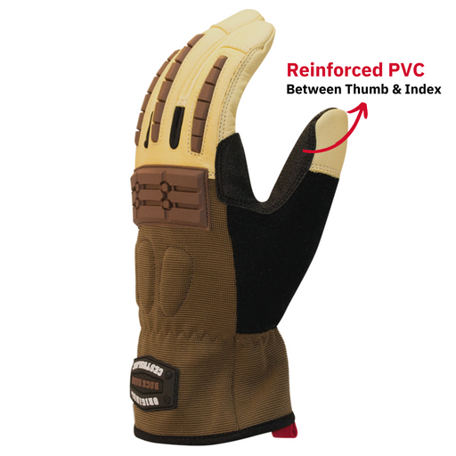 True Grip 103521 Leather Hybrid Impact Gloves - Large