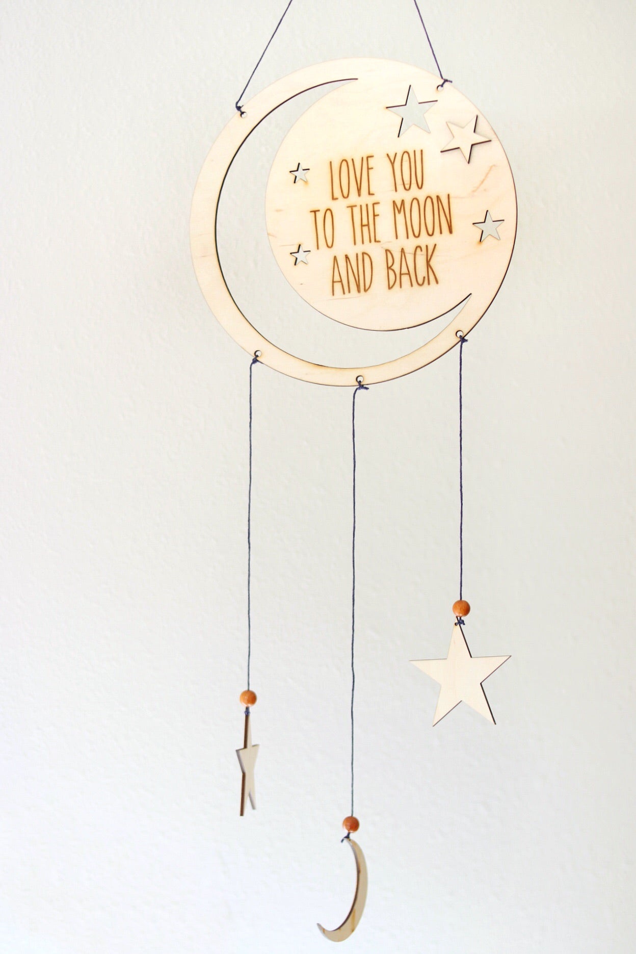 Wooden Mobile Dream Catcher I Love You To The Moon Dearbabykay