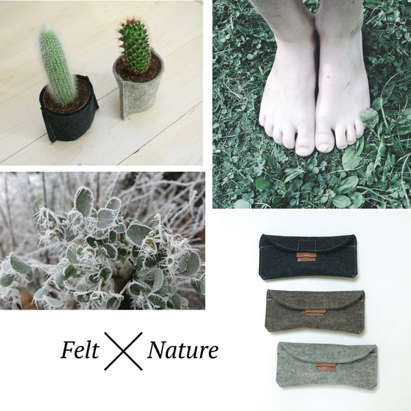 Felt Nature Woolfelt Planter Natural Succulent Moldboard