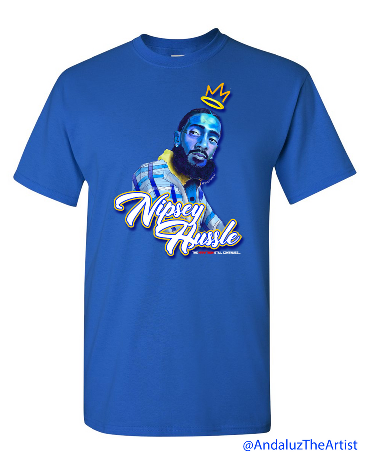 royal blue nipsey hussle shirt