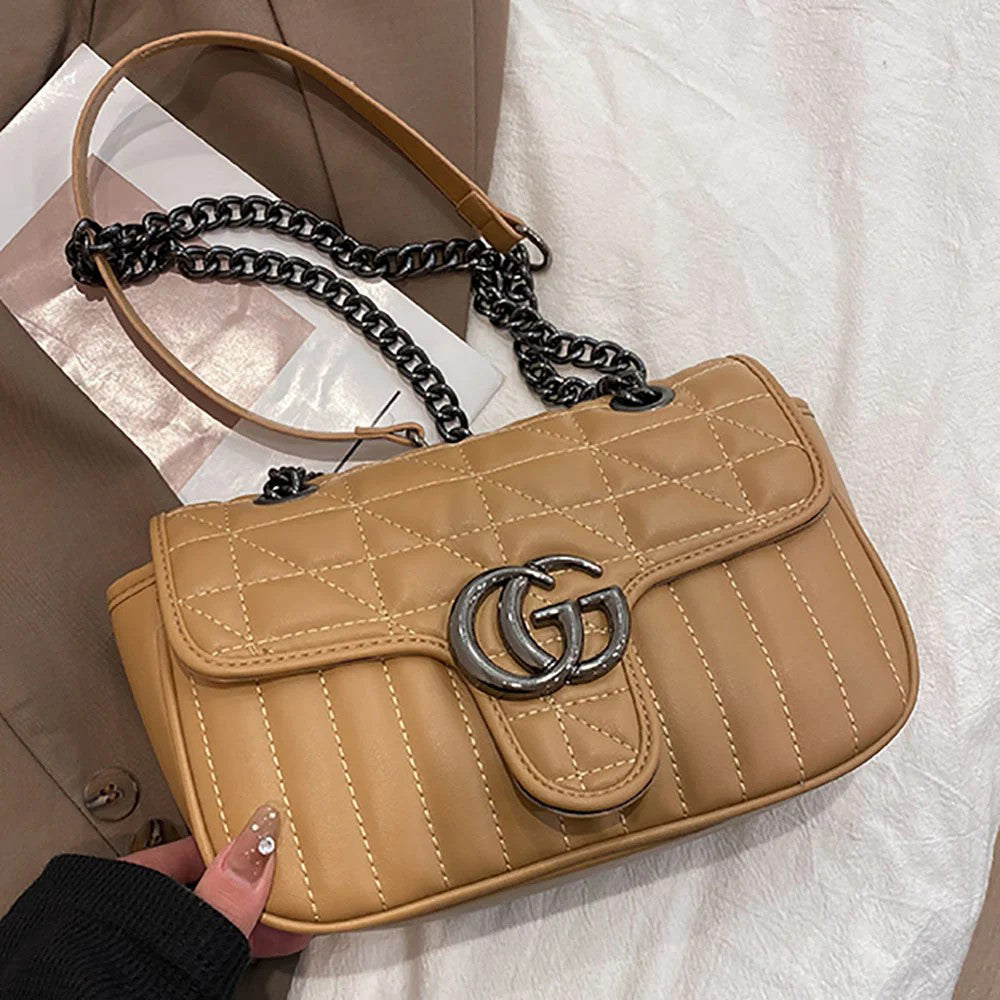 GG Letter Logo Flap Chain Shoulder Bag Messenger