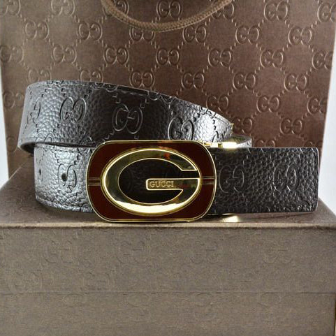 GG Popular Fashion Classic Woman Men Smooth Buckle Embossing Lea