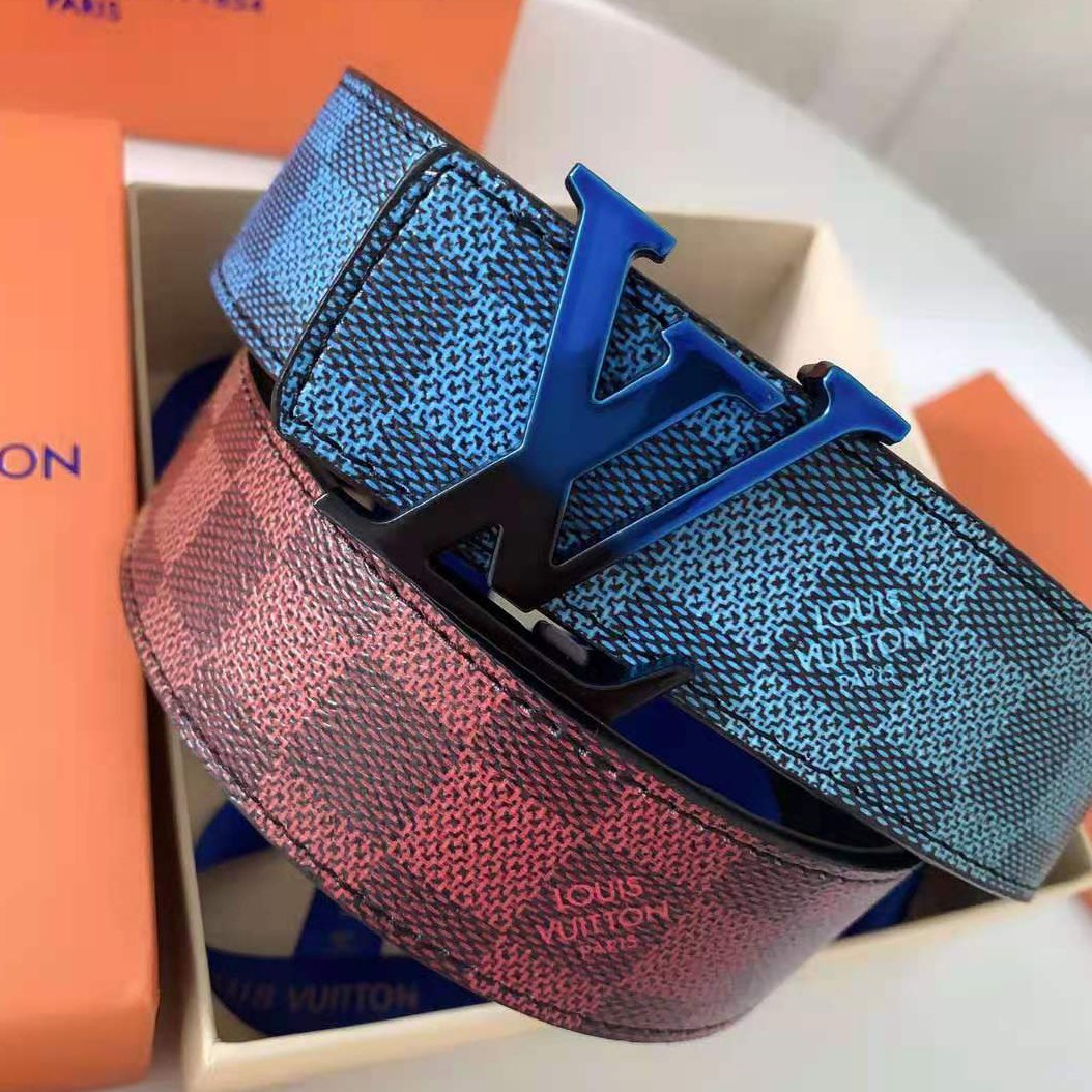 Louis Vuitton LV Multicolour Fashion Smooth Buckle Belt Leather 