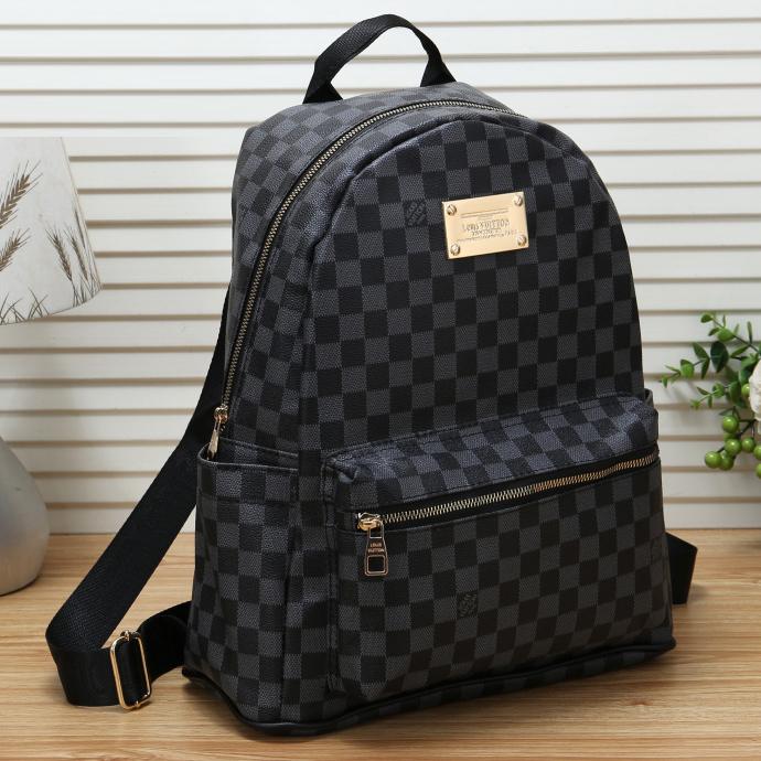 LV Louis Vuitton Cute Pattern Leather Travel Bag Backpack