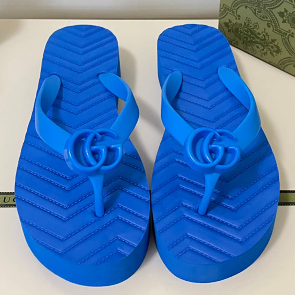 GG Classic Fashion solid color letter logo ladies flip flops beach sandals slippers