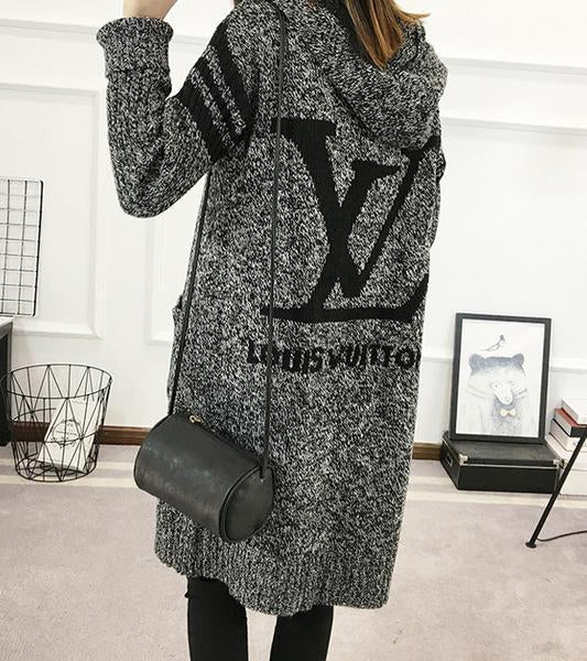LV Louis Vuitton Hooded Sweater Knit Cardigan Jacket Coat