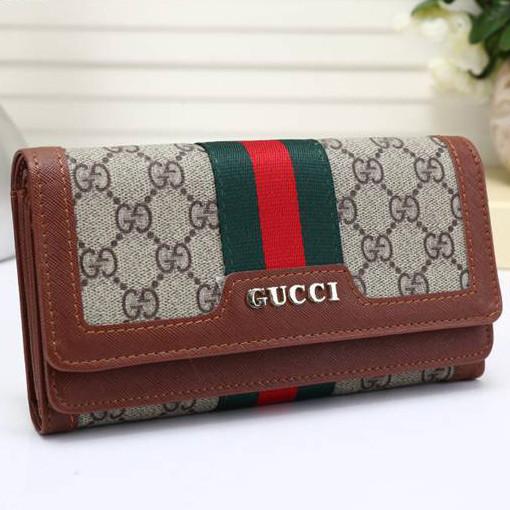 G U C C I Women Leather Multicolor Purse Wallet