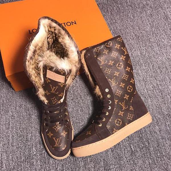 Louis Vuitton Rabbit Hair Fashionable Leisure Boots Shoes