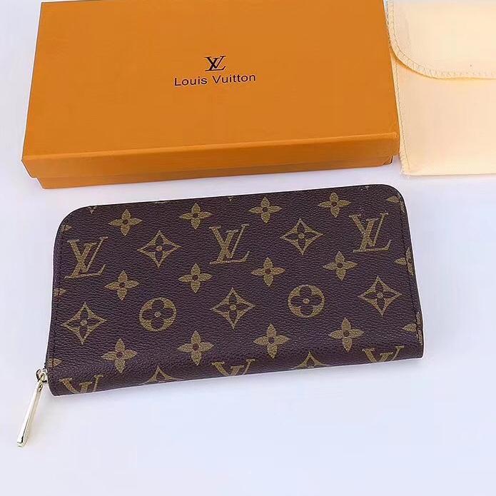 Louis Vuitton Women Fashion Leather Zipper Wallet Purse